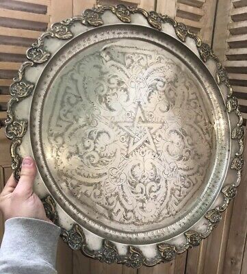 Plate Moroccan Antique Morocco Silver? 19th Century Ethnic Arabic Silverware