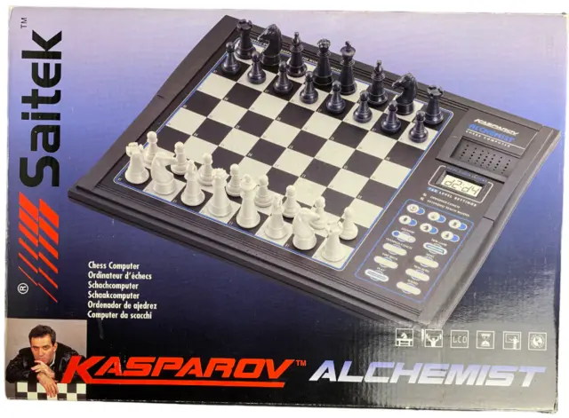Saitek Kasparov Alchemist Schach Computer ohne Figuren Chess 1998 Schachuhr LCD