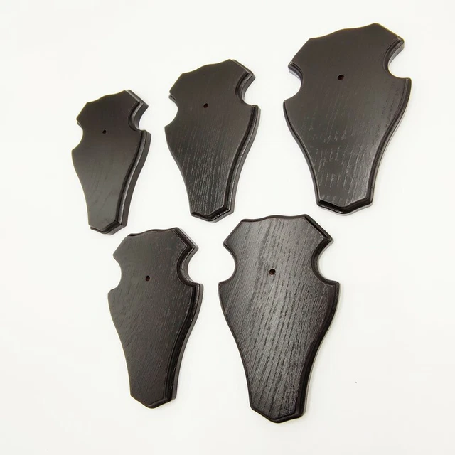 5 Pieza Ciervo Escudo de Trofeo Con Romo En Roble Oscuro Af 18,5CM X 11,5CM 3