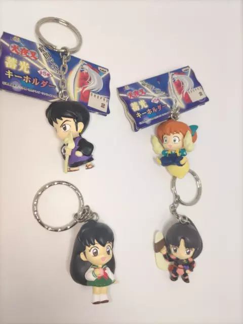 Inuyasha figure Luminous key chain Miroku Sango Kagome Shippo set of 4