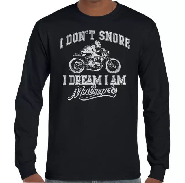Moto T-Shirt Biker I Don'T Snore i Dream I'M Un Moto Uomo Divertente Bicicletta