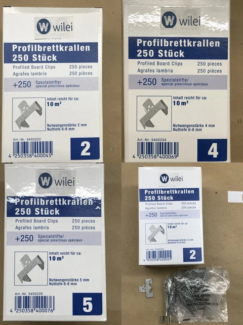 250 artigli per tavola profilata artigli per legno profilato artigli per pannello artigli per scanalatura-molla Wilei