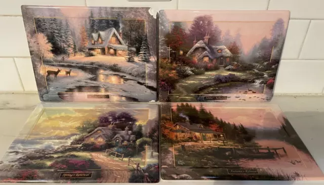 Thomas Kinkade Limited Edition Seasons of Reflection Group of 4 Plaques ceramic