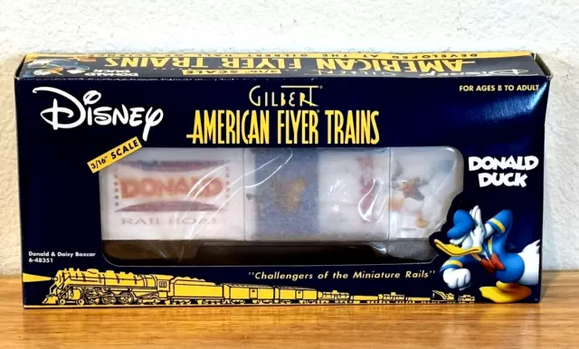 New Lionel Gilbert Disney Donald & Daisy American Flyer Trains S Gauge Boxcar