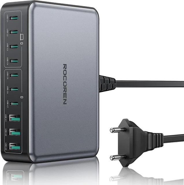 CUKTECH Caricatore USB C 65W,Gan Caricabatterie Rapido Multiplo USB