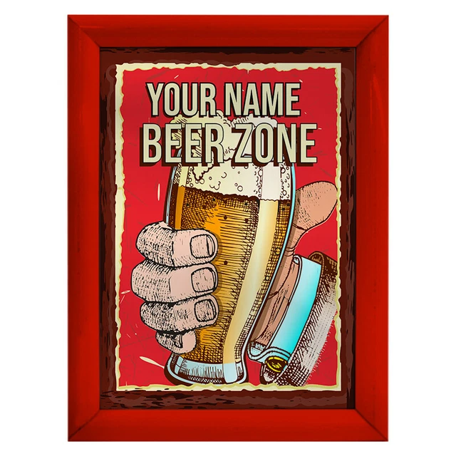 Personalisierte Bierzone - A4 Metallschilddruck - Rahmenoptionen verfügbar 9