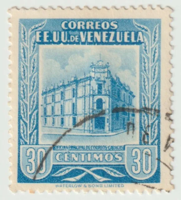 1953 Venezuela - Airmail - Caracas Post Office "EE. UU. " - 30 C Stamp (a)