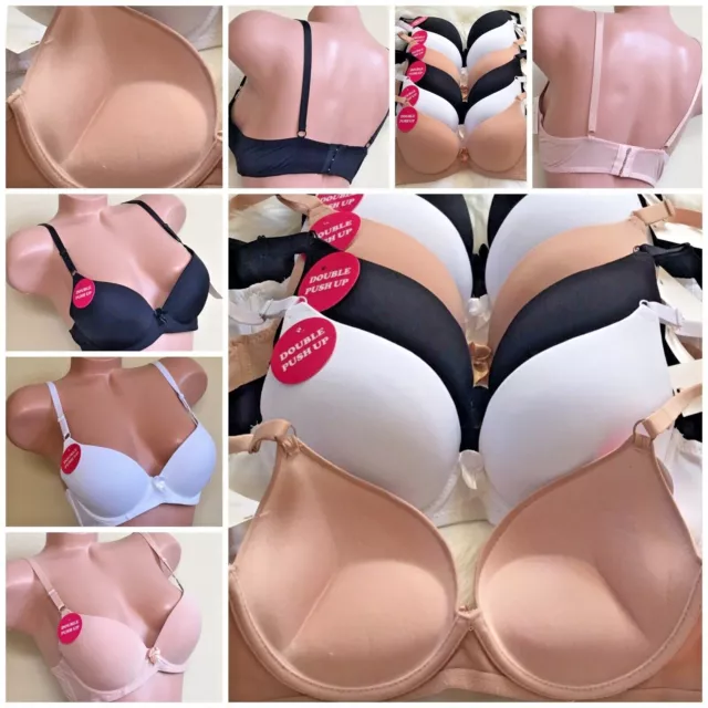 3-6 Bras Sexy Women's Max Lift Add 2 Cup Size Extreme Push-up 1290