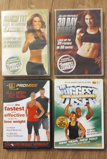 4 Fitness Dvd Biggest Loser Jillian Michaels 30 Day Shred Banish Fat Bundle