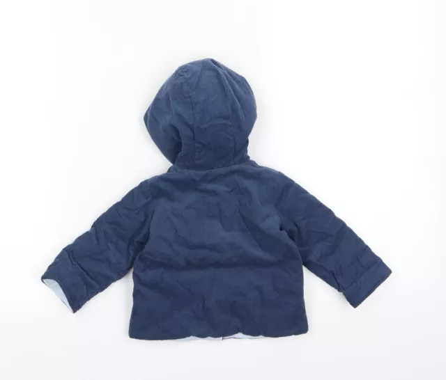 Cappotto base blu mammas & papàs baby taglia 0-3 mesi bottone 2