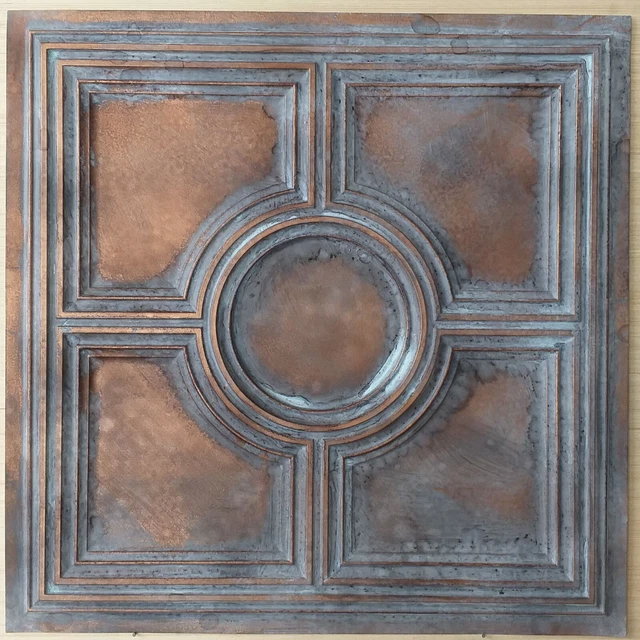 Faux tin vintage Ceiling tiles weather copper decor wall panels PL37 10pcs/lot