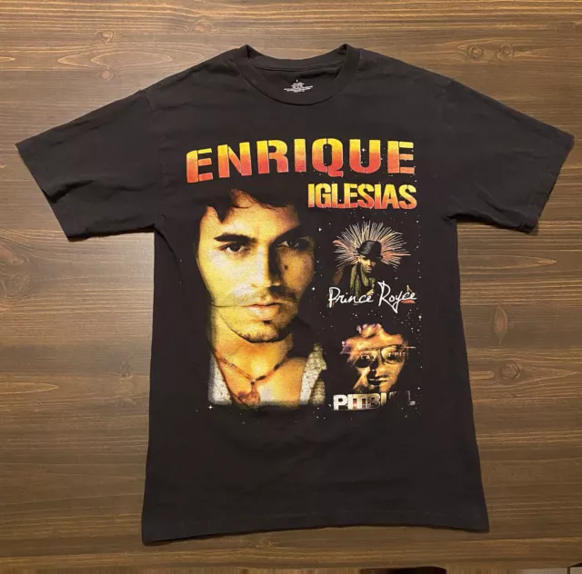 Enrique Iglesias Prince Royce Pitbull T-shirt EUPHORIA tour 2011 Black S Small