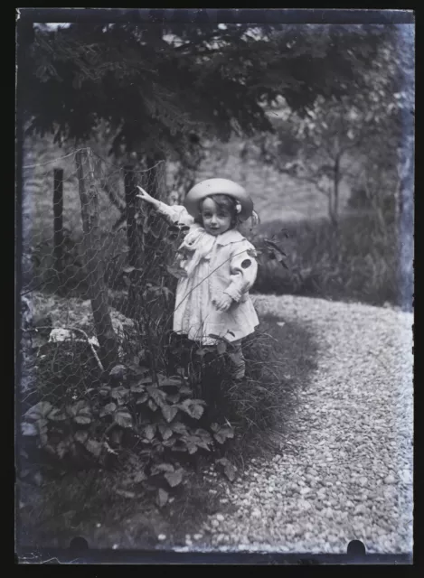 FRANCE Family Child c1930 Amateur Photo n4 NEGATIVE Glass Plate Vintage