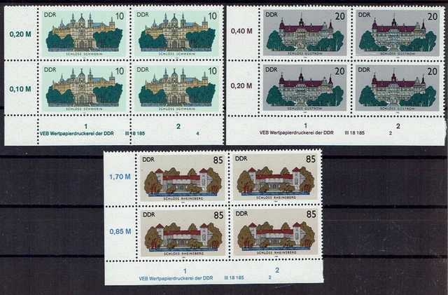 DDR  Druckvermerk DV Mi. 3232 - 3234, postfrisch