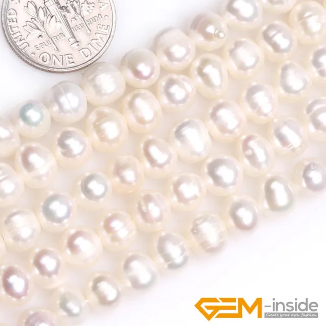 6-7mm Natural Freshwater White Pearl Gemstones Round Jewelry Making Beads DIY