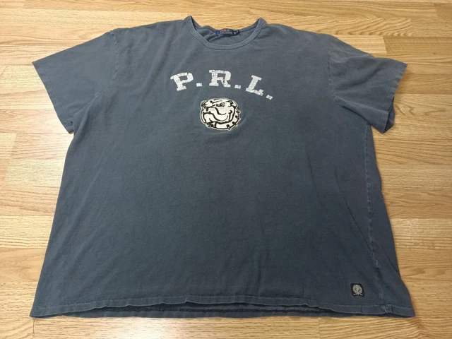VTG Polo Ralph Lauren Single Stitch T-Shirt Bulldog Embroidered 3XB Grey VTG Polo Ralph Lauren Single Stitch T-Shirt Bulldog Embroidered 3XB Grey