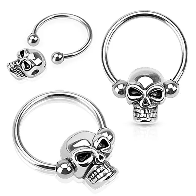 Skull nipple CBR Ring Hoop bar barbell 316L Surgical Steel