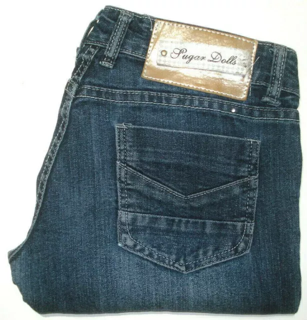 Sugar Dolls Womens Size 9/10 Measured W31 X L32 Straight Leg Blue Denim Jeans