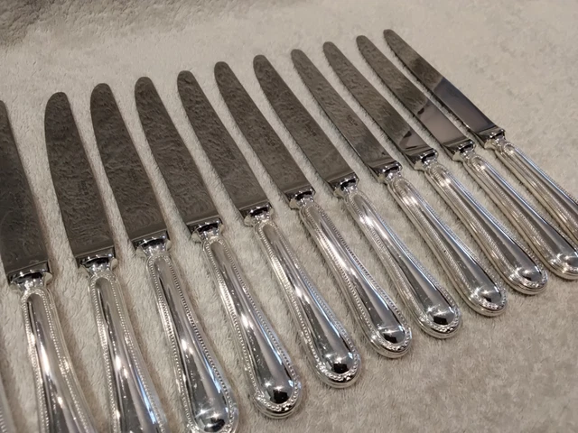 Lot De 6 Couteaux Ercuis Louis XV - Métal Argenté, Lames Inox - Art De La Table