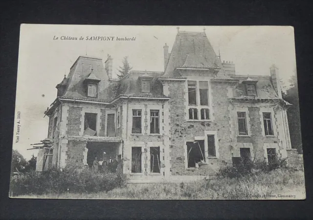 Cpa Carte Postale Guerre 14-18 1915 Meuse Chateau De Sampigny Bombarde