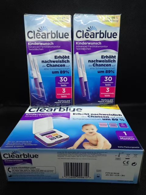 Clearblue Advanced Fertilitätsmonitor Inkl. 2 X 30 Teststreifen Kinderwunsch