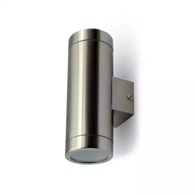 Lampada Da Muro Applique Led Gu10 Acciaio Inox Esterno Ip44 V-Tac 7507 Vt-7642