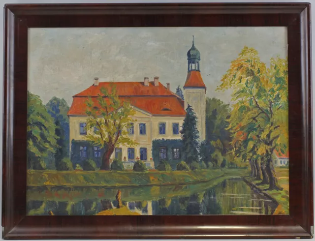 8860080 Pintura Al Óleo Firmado Alfred Escocia Jardín Del Castillo Parque Gotha