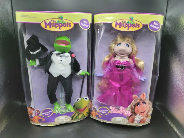 Brass Key 2006 The Muppets Porcelain Dolls Kermit & Miss Piggy In Original Box