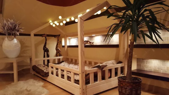 Lit cabane pour enfant avec tiroirs 190x90cm blanc Marceau
