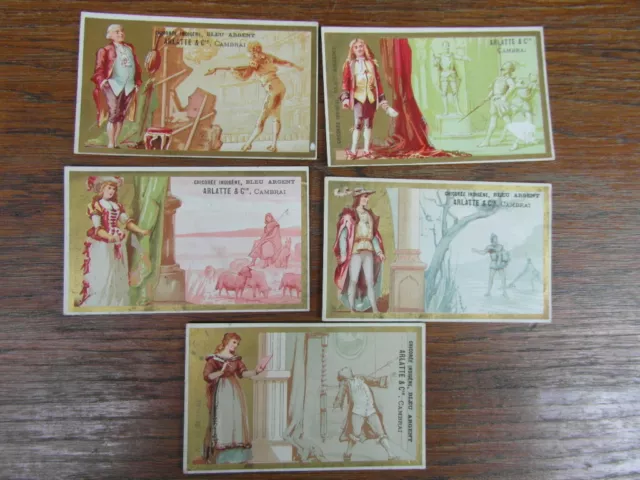 5 CHROMOS trade cards CHICOREE ARLATTE 1900 LE THEATRE THEATER