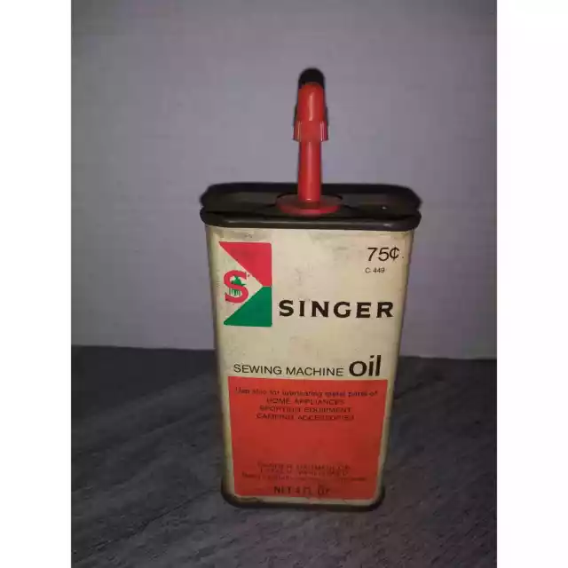 Vintage Singer Sewing Machine Oil Advertising Tin Display Can
