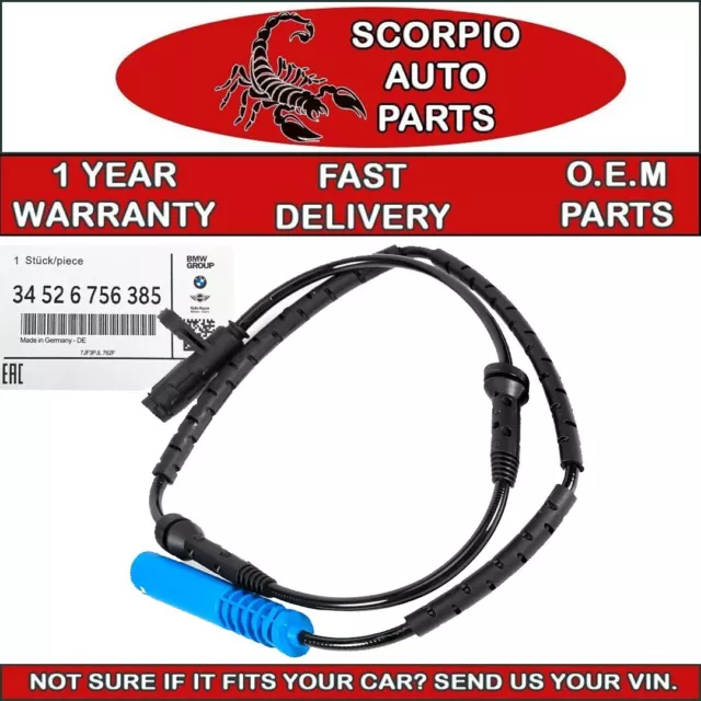 Bmw Mini One Cooper S Rear ABS Wheel Speed Sensor R50 R52 R53 - 34526756385