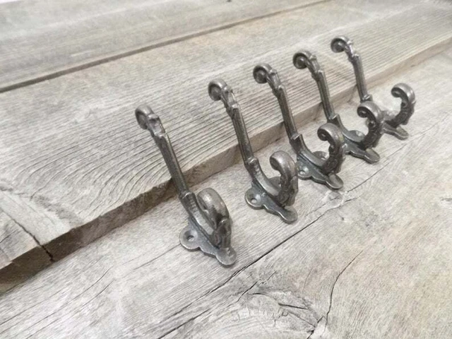 Antique Cast Iron Wall Hooks Victorian Tree Coat Towel Hat Hanging