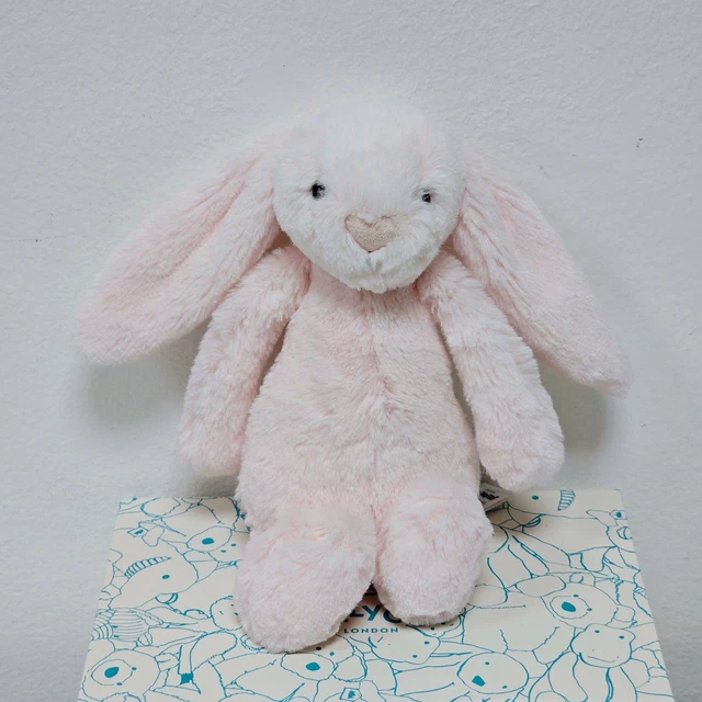 JELLYCAT RETIRED BASHFUL Pink Bunny Rattle Baby Pink Pale Small Pink ...
