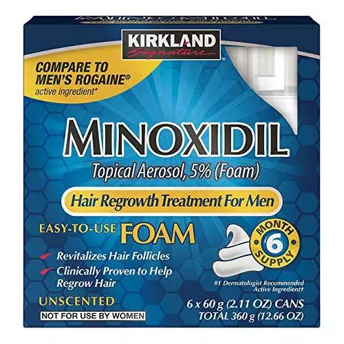 Kirkland Minoxidil 5% Foam Men Hair Regrowth Treatment Hair Loss Treatment