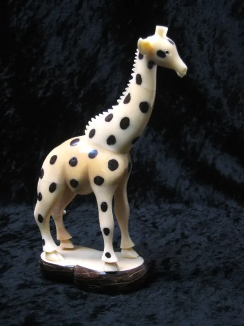 Vintage Giraffe Figurine Made of Vegetable Ivory (Tagua Nut from Ecuador)
