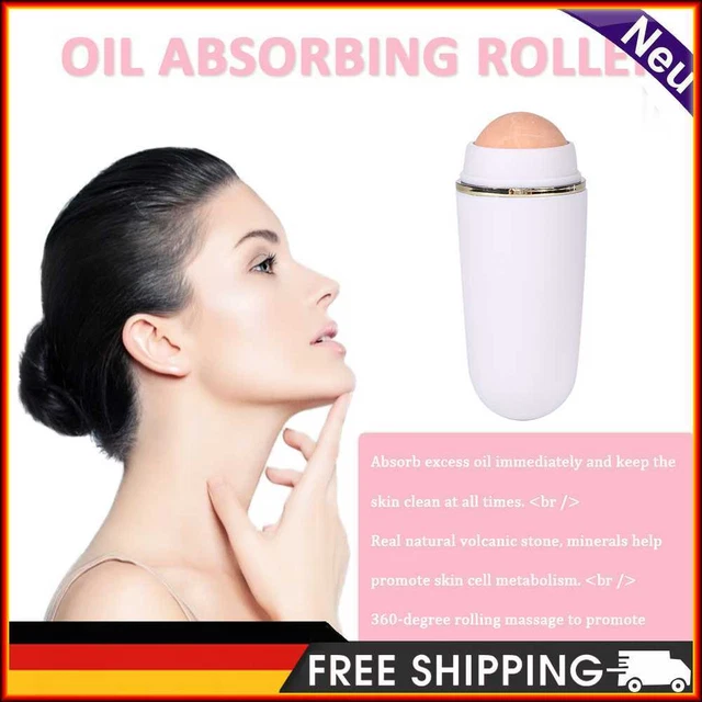 Rodillo absorbente de aceite facial piedra volcánica verano bola para eliminar manchas (blanco)