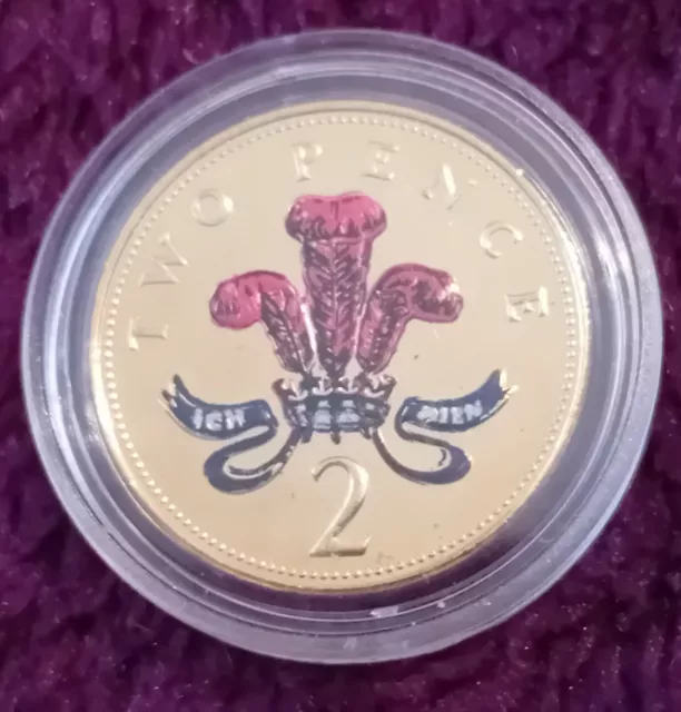 2007 UK United Kingdom 2p Two Pence Coin - Enamelled circa 2011 ?