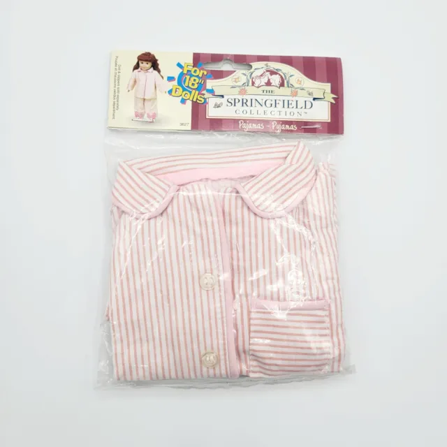 The Springfield Collection 18" Doll Striped Pink & White 2 Piece Pajamas NEW