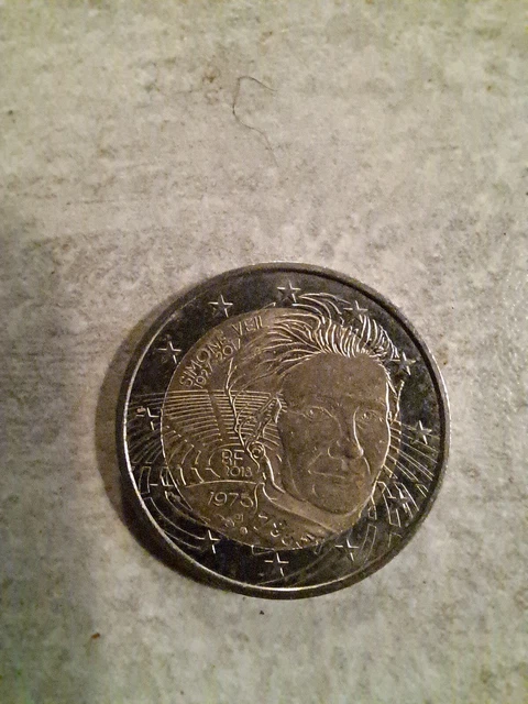Pièce rare de 2 euros simone veil 1975 (1927-2017) 
