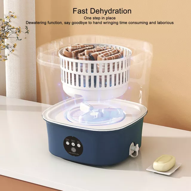 9L Portable Washing Machine Blue Light Mini Washing Machine For Dorm 100‑240V UK