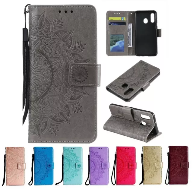 Hülle für Samsung Galaxy A20e Handyhülle Tasche Flip Case Cover Mandala