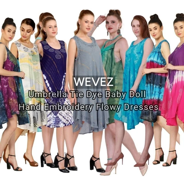 Store333 Ropa 25 piezas Multi Tie Dye Ropa casual de playa Vestidos de sol