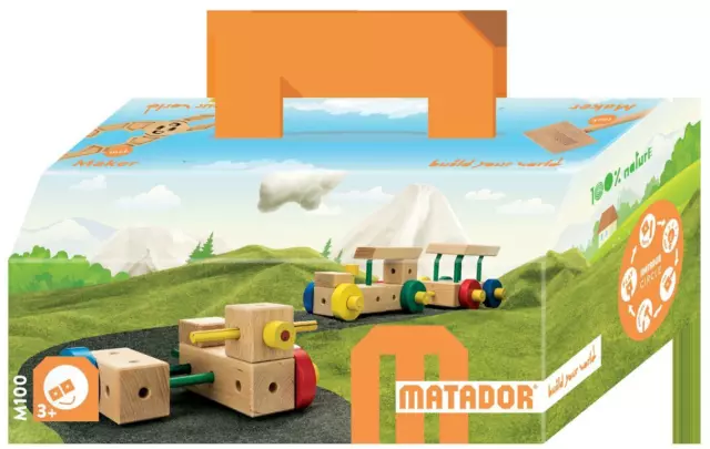 Matador Holzbaukasten Maker M100 Baukasten Holzbausteine Holzspielzeug