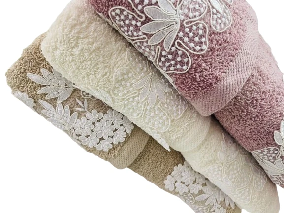 Coppia Asciugamani In Lino Puro Ricamati A Mano - Set Bagno Stile Burano Beige - Foto 11