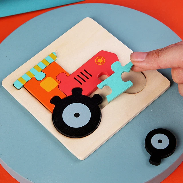 3D Wooden Puzzles Cartoon Animals Kids Cognitive Jigsaw Puzzle Toys for ChiYXZY