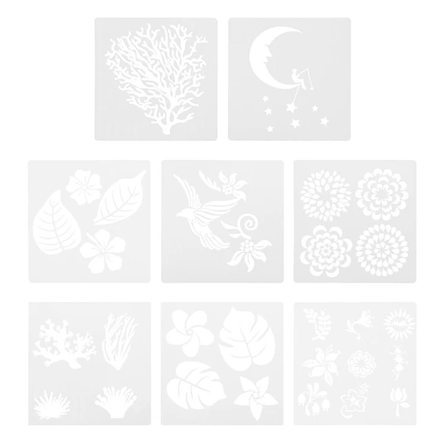 Mxzzand Pochoirs De Dessin 8pcs Pochoirs De Peinture Irréguliers