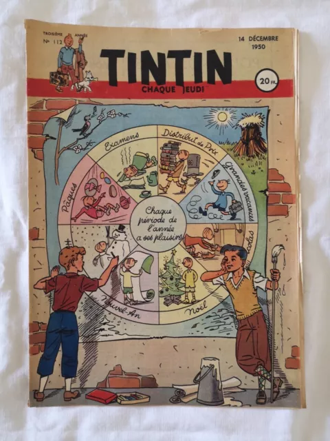 Fascicule Journal Tintin N° 112 - 14 Decembre 1950 - Converture.