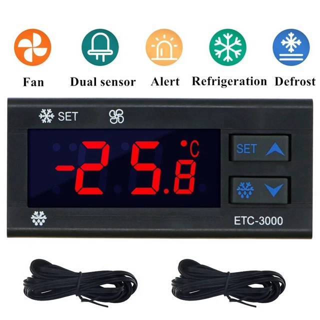 ETC-974 Mini Regolatore Di Temperatura Frigorifero Termostato Regolatore Termoregolatore Termocoppia Doppio Sensore - 14