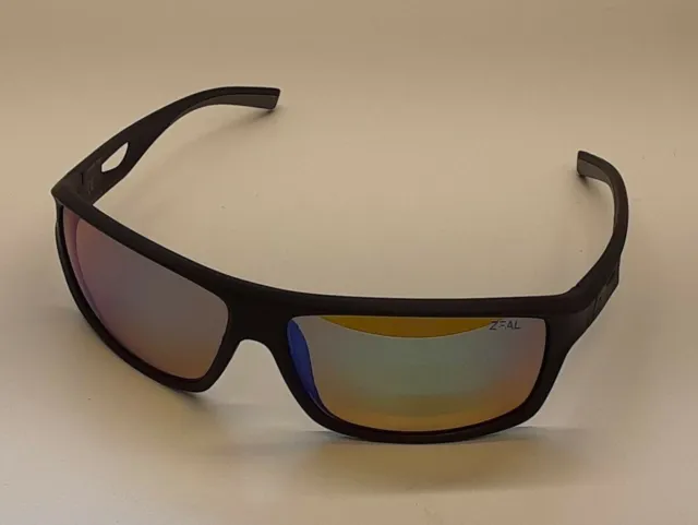 ZEAL RANGE 11065 Matte Black Mirrored Polarized Men Sunglasses Italy RG9/22